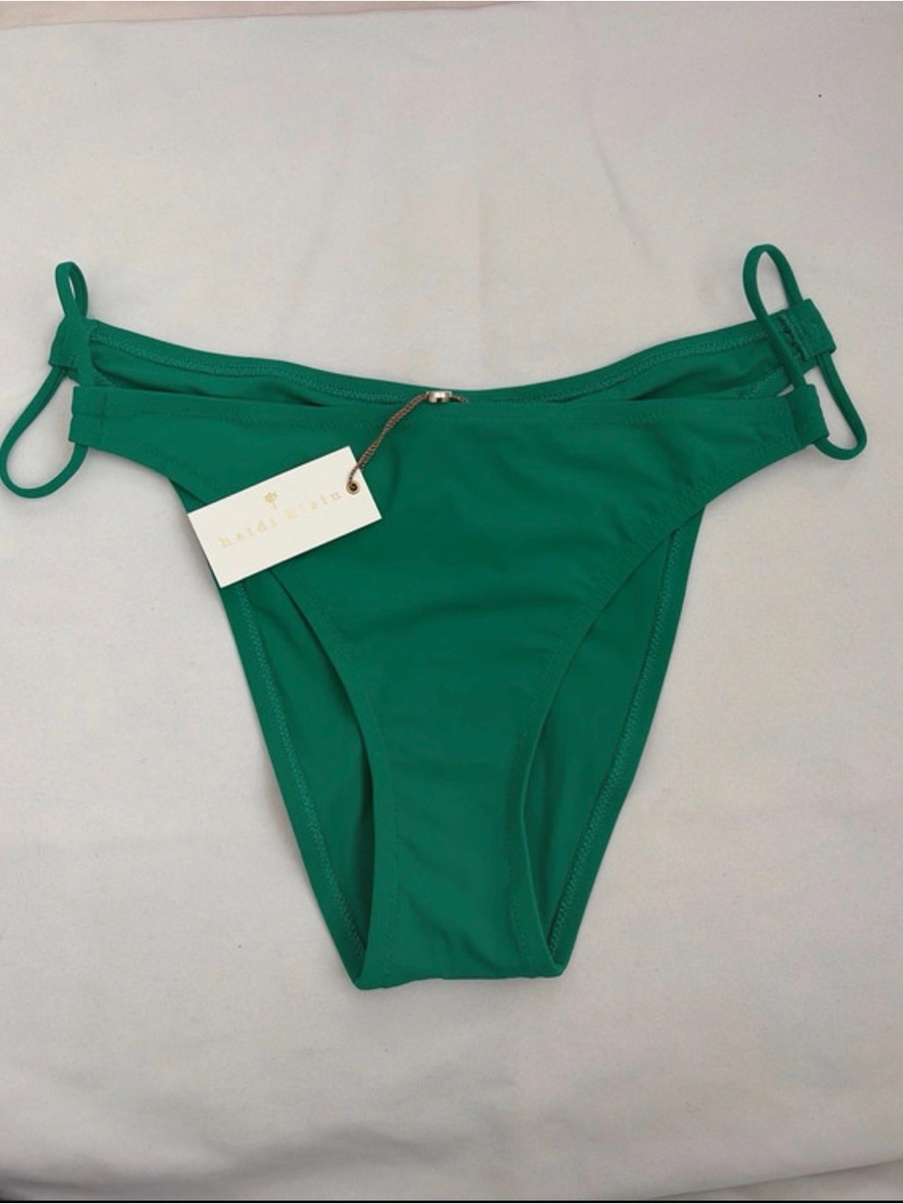 Heidi Klein Emerald Green Bikini Bottom with Side Loop Detail